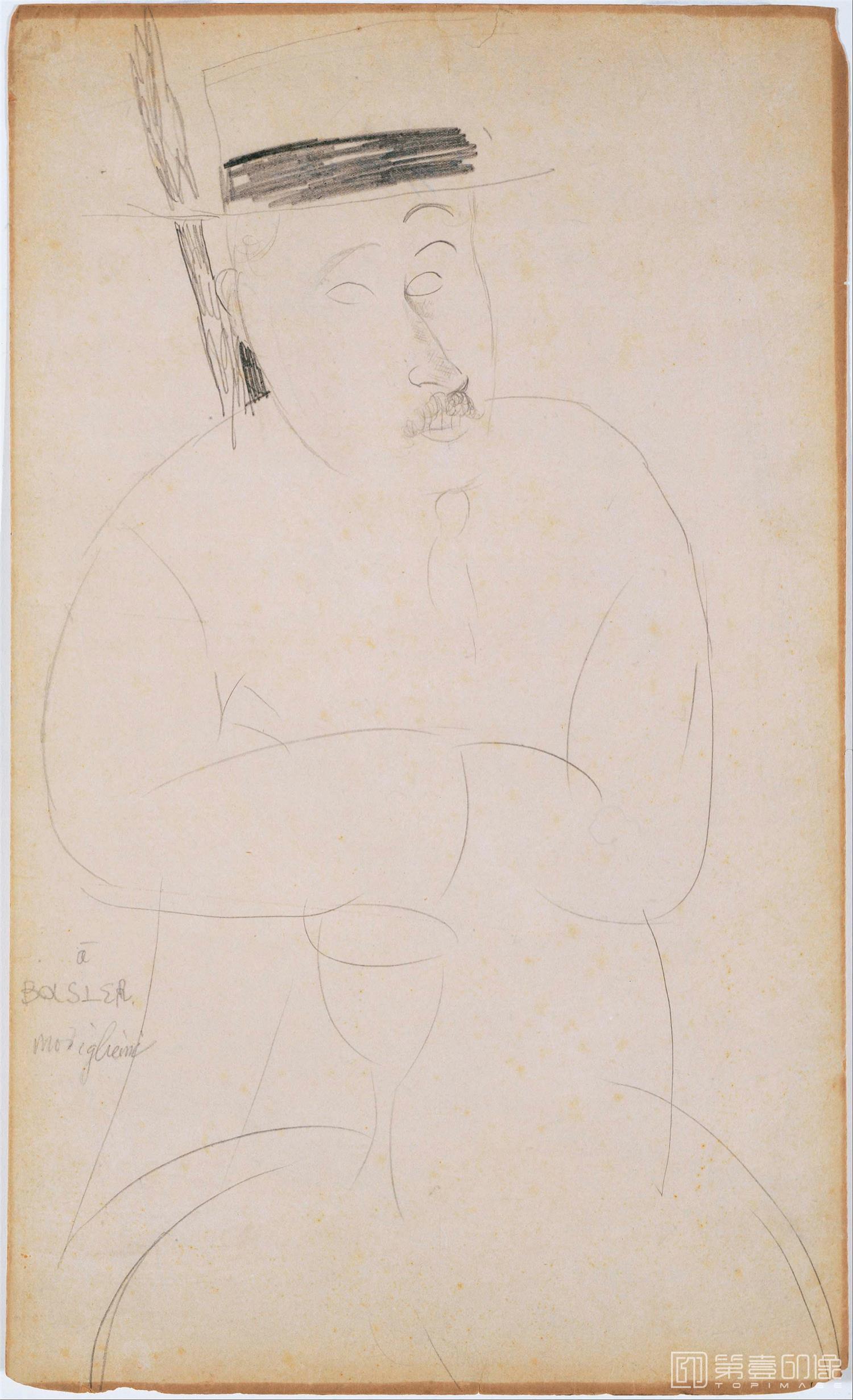 速写-Portrait of Adolphe Basler